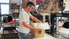 This image shows our apprentice Marco Savic at work in the warehouse. 