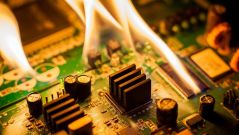 Burning electronic components.